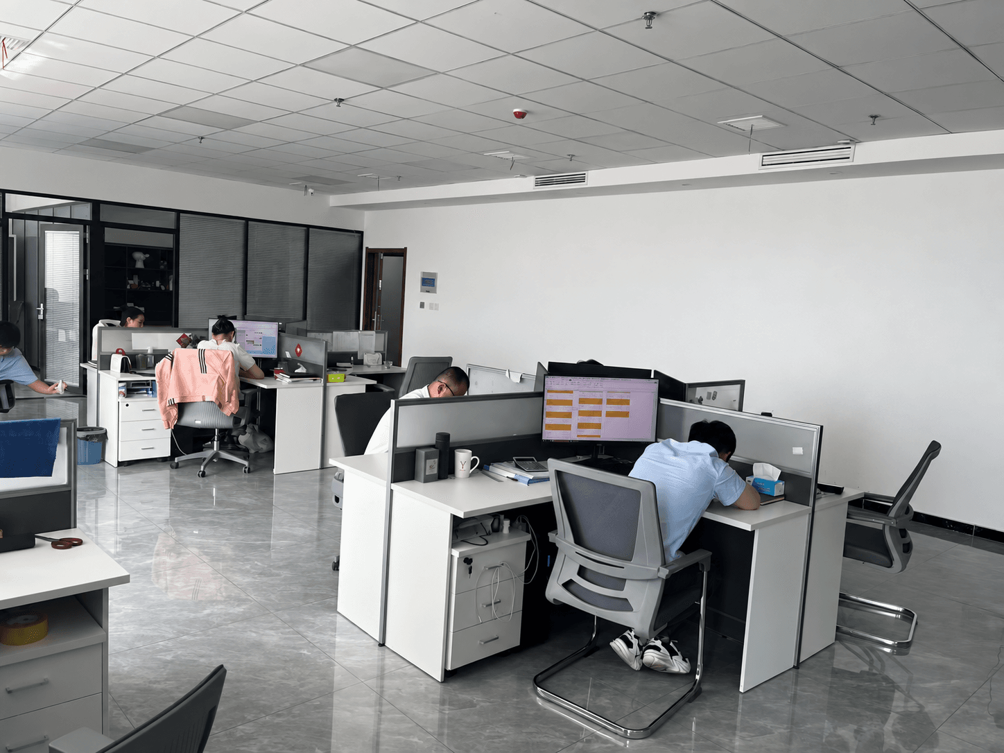 KSD design team office, with wall decorations removed